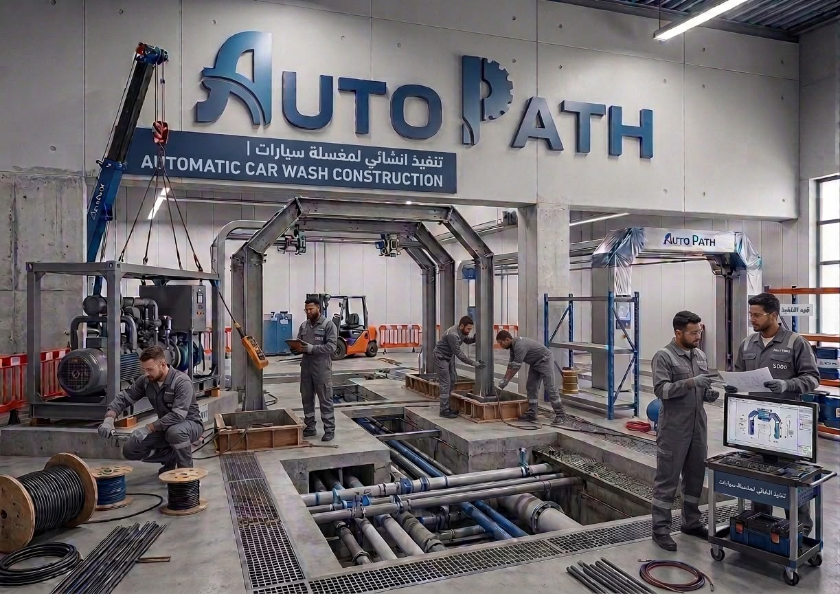 AutoPath — تنفيذ إنشائي لمغسلة سيارات آلية